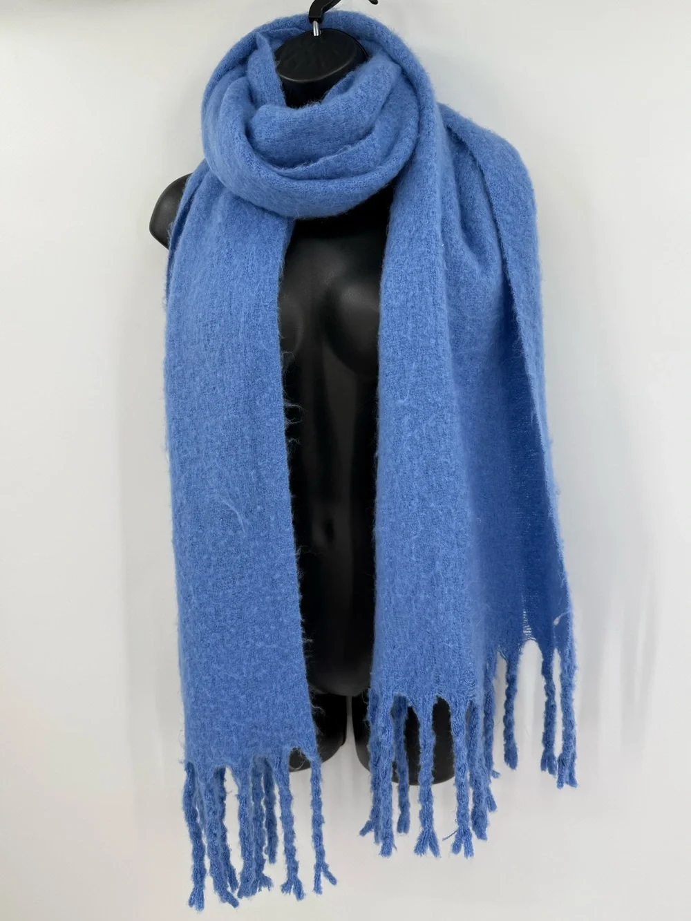 Abercrombie & Fitch Fleece Fringe Scarf | Blue | One Size